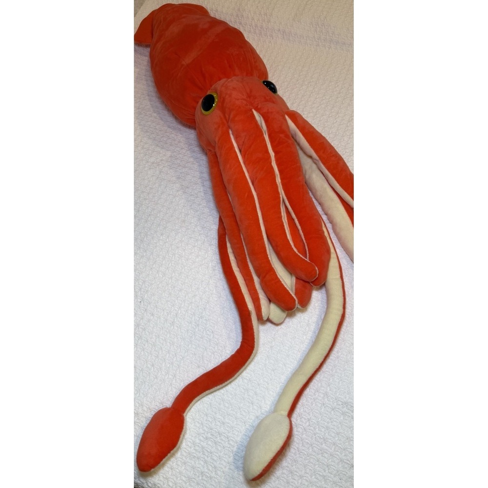 Amuse Japan Giant Squid Plush 30" Red Orange Octopus Stuffed Animal Kawaii XL